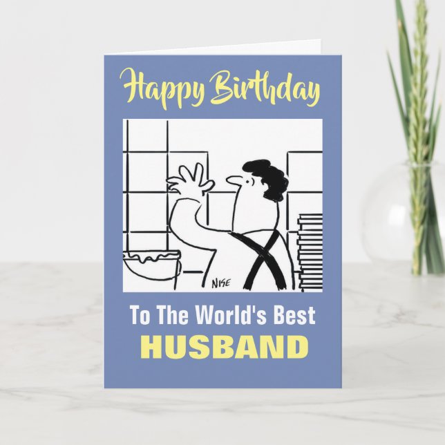 The Best Tile Fitter DIY Expert Husband Birthday Card (Front)