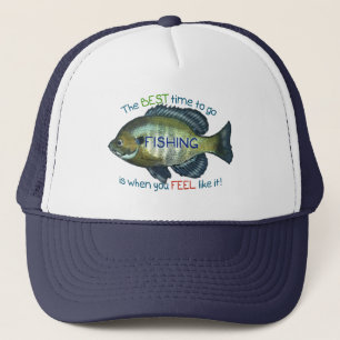 The Best Time To Go Fishing Bluegill Fish Trucker Hat