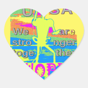 The Best USA Hope  Hillary Stronger Together Heart Sticker