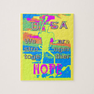 The Best USA Hope Hillary Stronger Together Jigsaw Puzzle