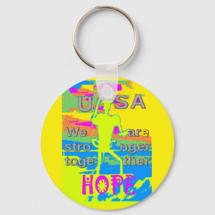 The Best USA Hope  Hillary Stronger Together Key Ring