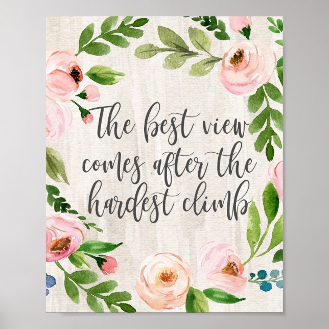 The Best View Comes After The Hardest Climb Poster (Front)