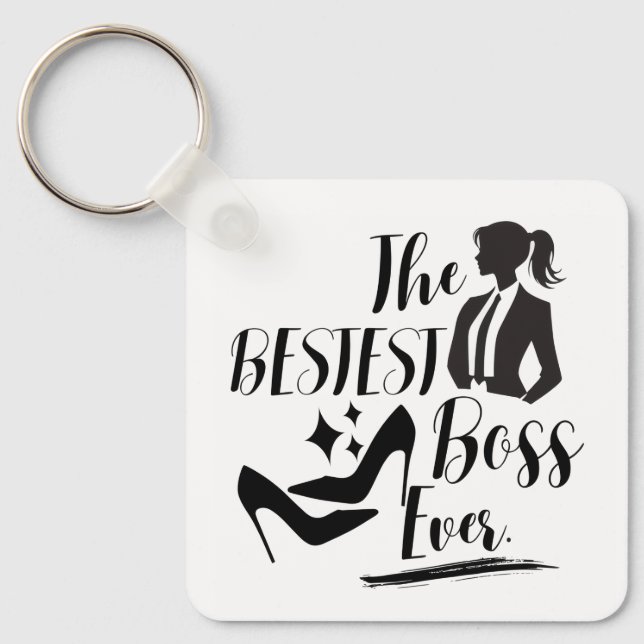 The Bestest Lady Boss  Key Ring (Front)