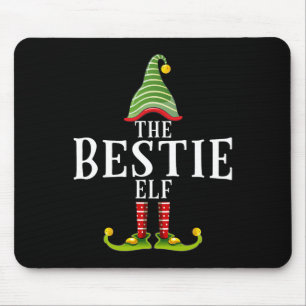 The Bestie Elf Funny Matching Pajama Xmas Mouse Pad