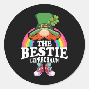 The Bestie Leprechaun St Patricks Day Costume Classic Round Sticker