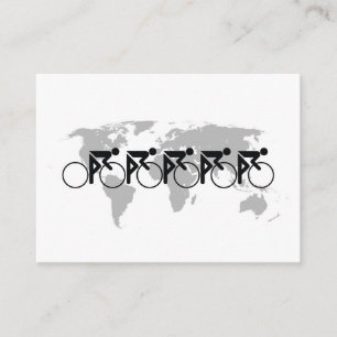 The Bicycle Race No 3 Black On White Place Card