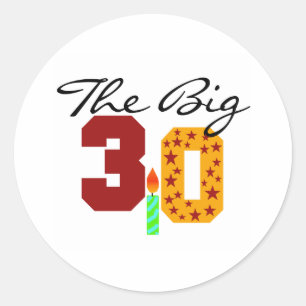The Big 3-0 Classic Round Sticker