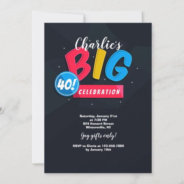 The Big 40 Invitation (Front)