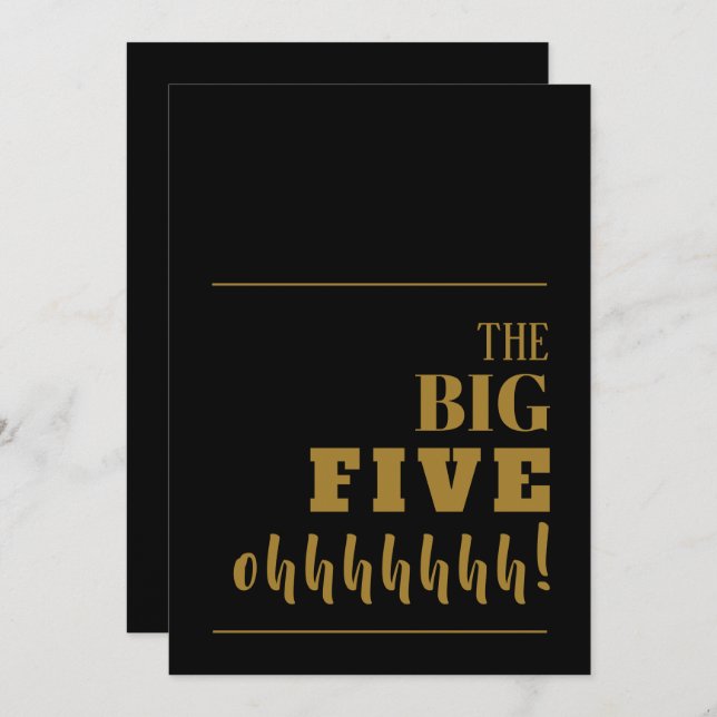 The BIG 50 Black Gold Birthday Party Invitation (Front/Back)
