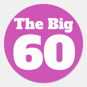 The Big 60 Purple Birthday Classic Round Sticker