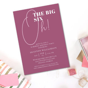 The Big 60th Surprise Pink Birthday Invitation