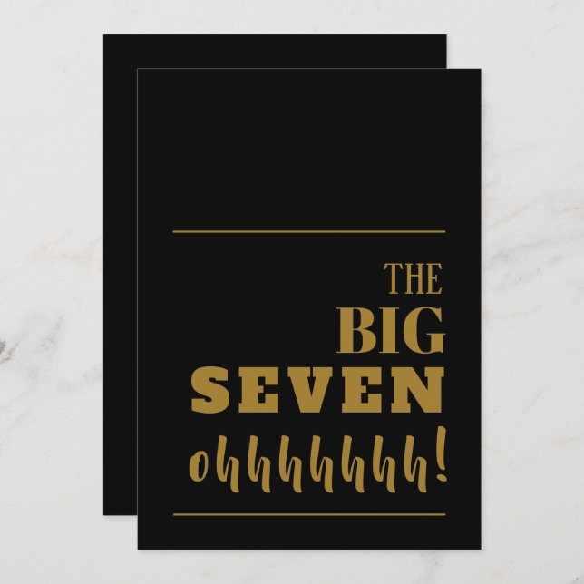 The BIG 70 Black Gold Birthday Invitation (Front/Back)