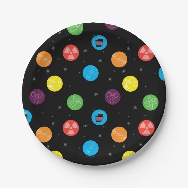 The Big Bang Theory Black Pattern Paper Plate (Front)