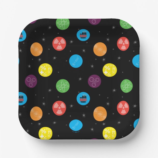 The Big Bang Theory Black Pattern Paper Plate (Front)