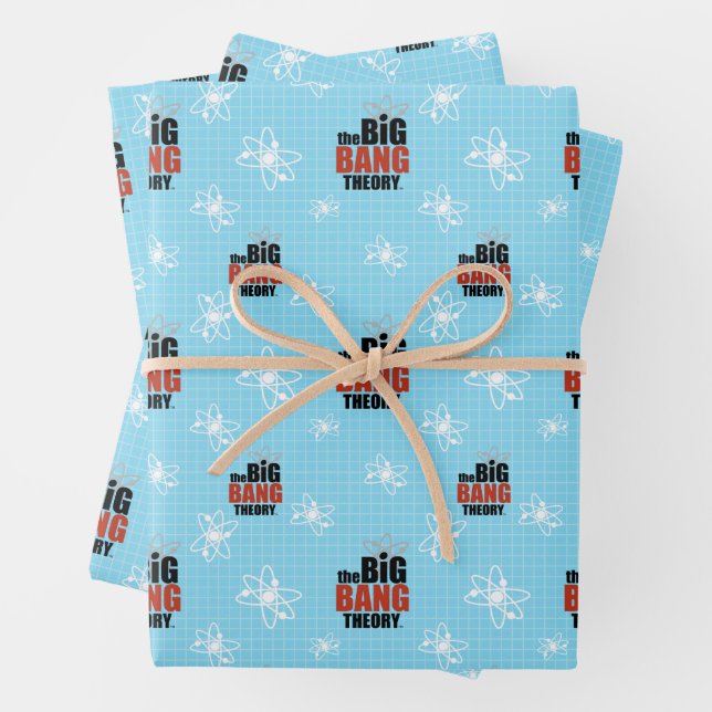 The Big Bang Theory Blue Pattern Wrapping Paper Sheet (In situ)