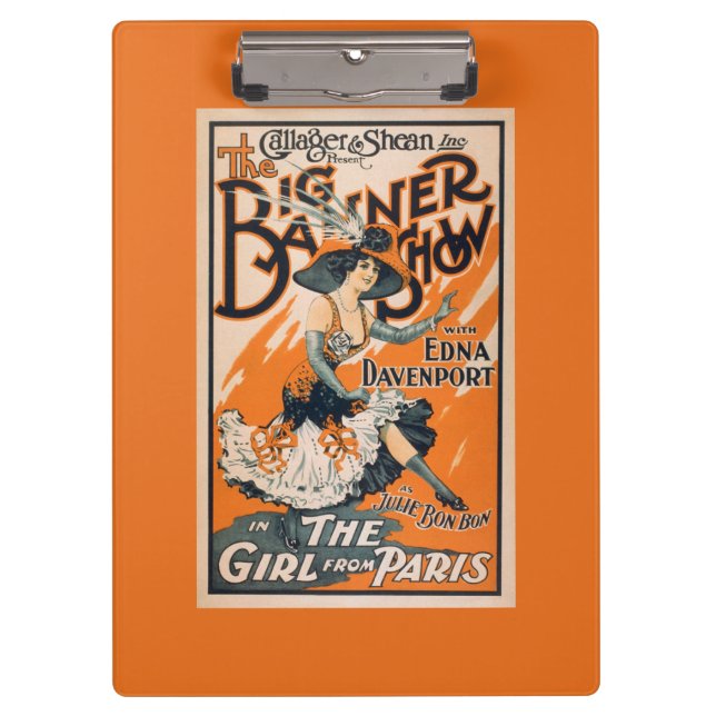 The Big Banner Show "The girl from Paris" Clipboard (Front)