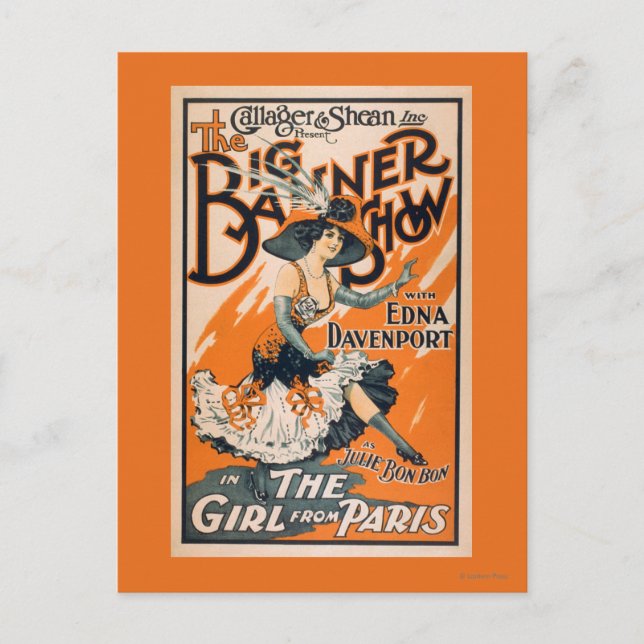 The Big Banner Show "The girl from Paris" Postcard (Front)