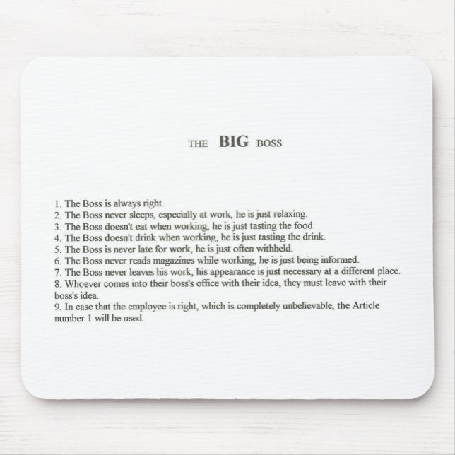 The Big Boss Mouse Pad (Front)