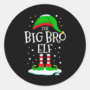 The Big Bro Elf Christmas Family Matching Xmas Bro Classic Round Sticker