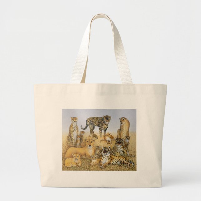 The Big Cats Large Tote Bag (Front)