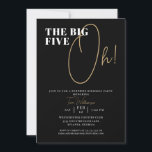 The Big Five Oh Black 50th Surprise Birthday Invitation<br><div class="desc">Black The Big Five Oh 50th Surprise Birthday Invitation
Your guests will know that this will be a special party by just looking at this invitation!</div>