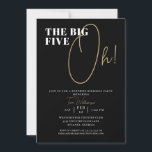 The Big Five Oh Black 50th Surprise Birthday Invitation<br><div class="desc">Black The Big Five Oh 50th Surprise Birthday Invitation
Your guests will know that this will be a special party by just looking at this invitation!</div>
