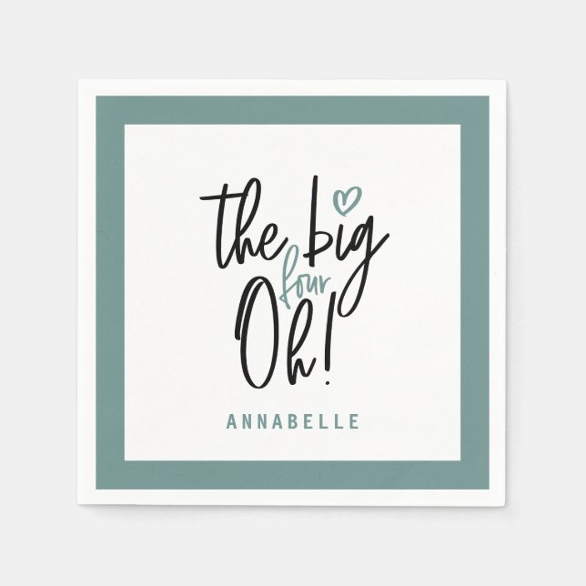 The big four oh! 40th birthday party favour decor napkin (Front)