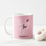 The big four oh! 40th birthday party favour gift coffee mug<br><div class="desc">The big four oh! 40th birthday party favour gift. Pink girly modern typography birthday gift design.</div>