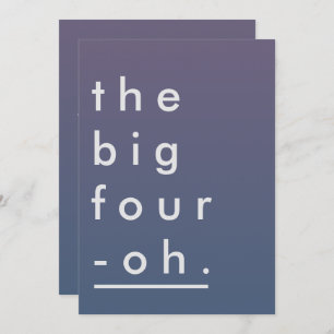 The Big Four-Oh Minimalist Modern Birthday Party Invitation