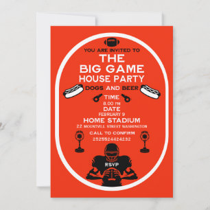 The Big Game Football House Party Invitation