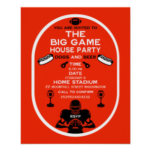 The Big Game Football House Party Poster