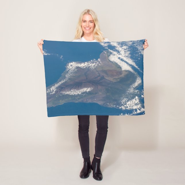 The Big Island Of Hawaii And Its Mountains Fleece Blanket (In Situ)