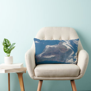 The Big Island Of Hawaii And Its Mountains Lumbar Cushion