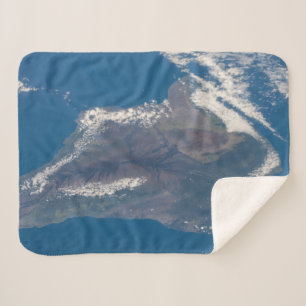The Big Island Of Hawaii And Its Mountains Sherpa Blanket