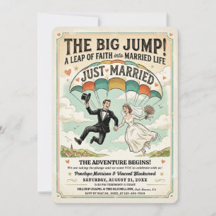 The Big Jump Gazette Wedding Invitation