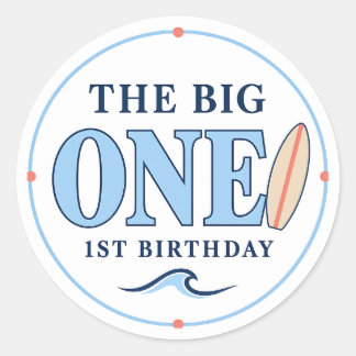 The Big One 1st Birthday Surfboard Sticker