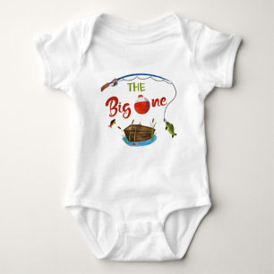 The Big ONE baby bodysuite Little fisherman boy Baby Bodysuit