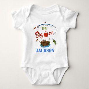 The Big ONE baby bodysuite Little fisherman boy Bodysuit