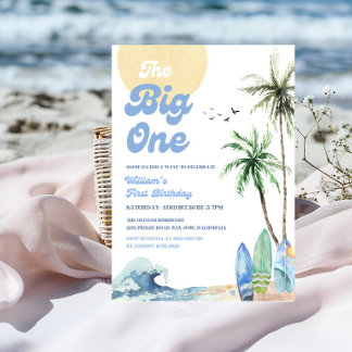 The Big ONE Beach Birthday Party Invitation