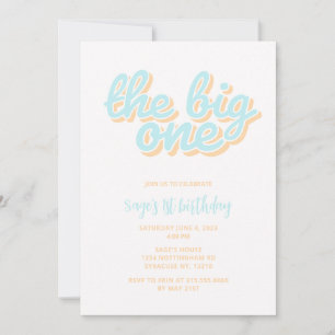 The Big One Beach Surf 1st Birthday Invitation 