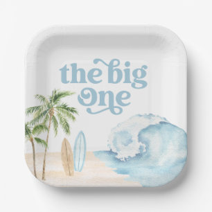 The Big One Beach Surf 1st Birthday Paper Plate