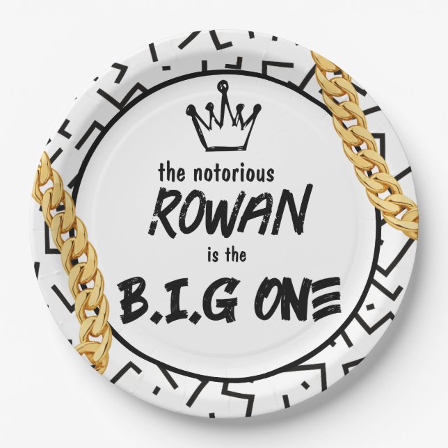 The Big One Birthday, 90's Hip Hop Paper Plate (Front)