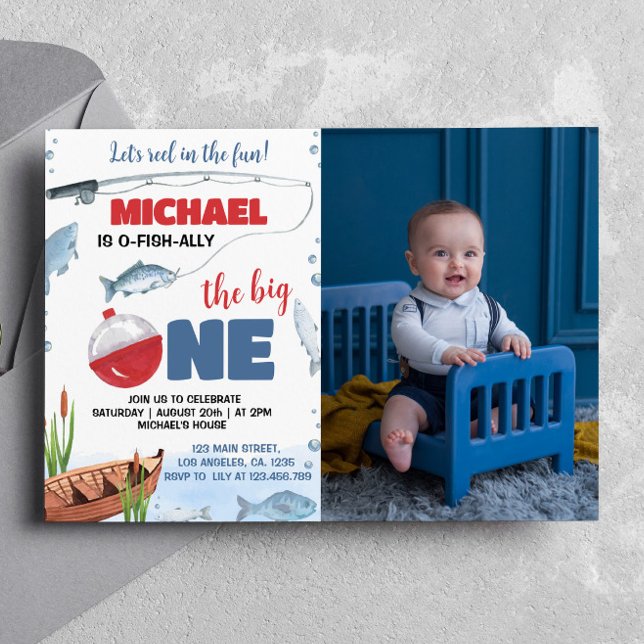 The Big One Fishing 1st Birthday Invitation (Creator Uploaded)