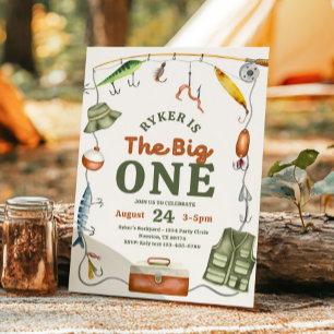 The Big One Fishing Birthday Invitation