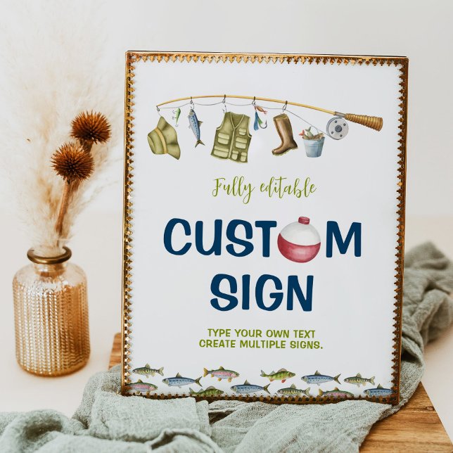 The Big One Fishing Birthday Party Table Sign (Creator Uploaded)