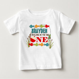 The Big One Fishing Theme Boys First Birthday Baby T-Shirt