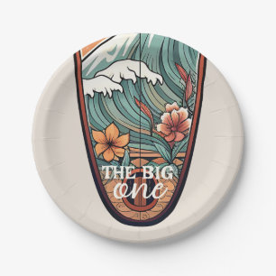 The Big One Hawaiian Surf First Birthday Paper Paper Plate