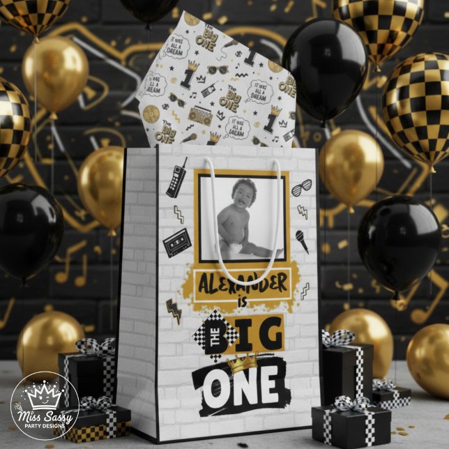 The Big ONE | Hip Hop 1st Birthday Black & Gold Tissue Paper (Creator Uploaded)