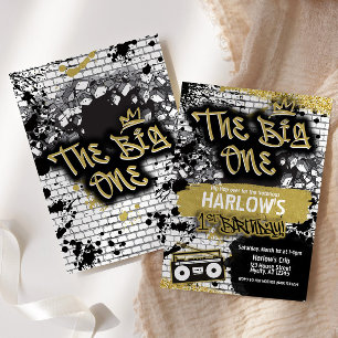 The Big One Hip Hop 1st Birthday Invitation