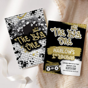 The Big One Hip Hop 1st Birthday Invitation
